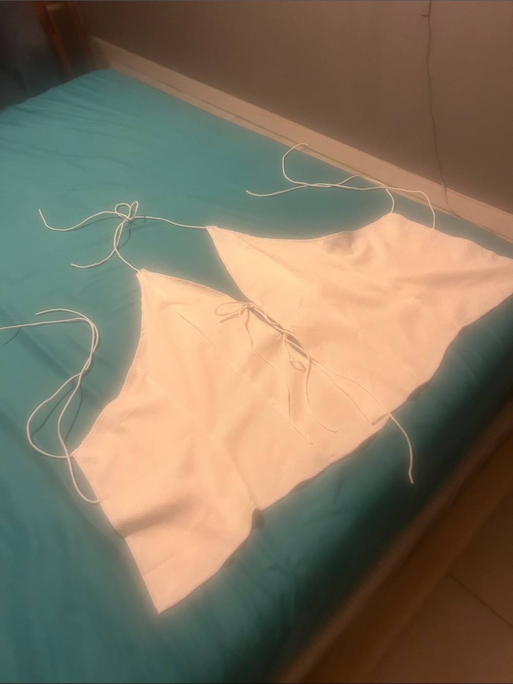 White Tie-Back Halter Crop Top